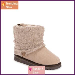 Women's Ankle Boots Faux Suede Knit Lined Water Resistant Sizes 6-11